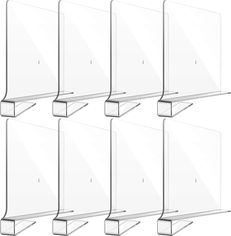 Boao 8 Pcs Acrylic Shelf Dividers for Closet Wood Shelf Organizer Multi-Functional Wood Closet Se... | Amazon (US)