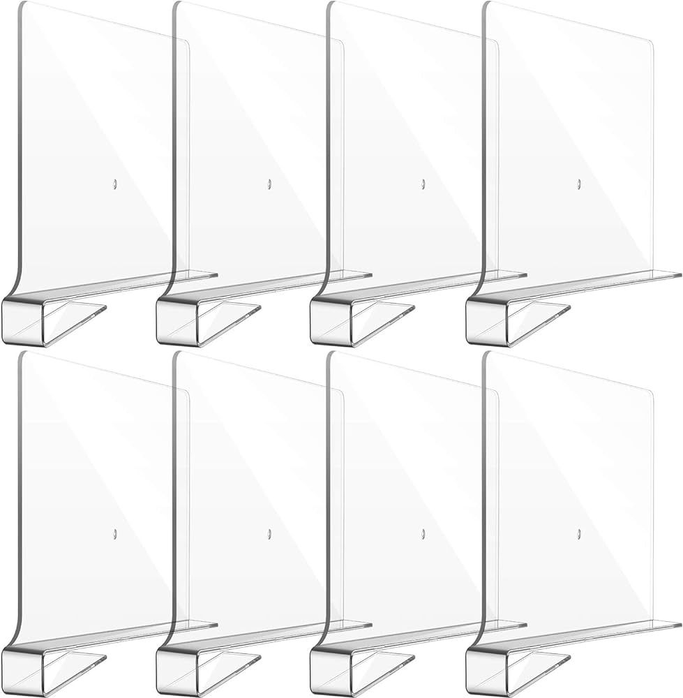 Boao 8 Pcs Acrylic Shelf Dividers for Closet Wood Shelf Organizer Multi-Functional Wood Closet Se... | Amazon (US)