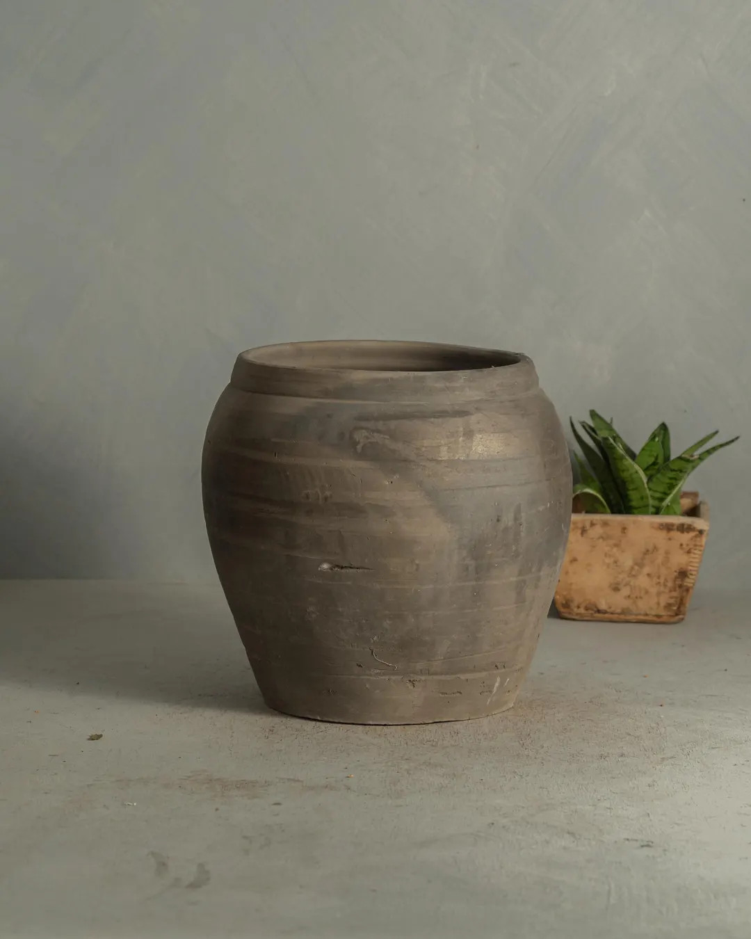 Vintage Grey Wabi Sabi Clay Pot Vessel / Two Handle Design {G4} (Free Shipping) | Etsy (US)