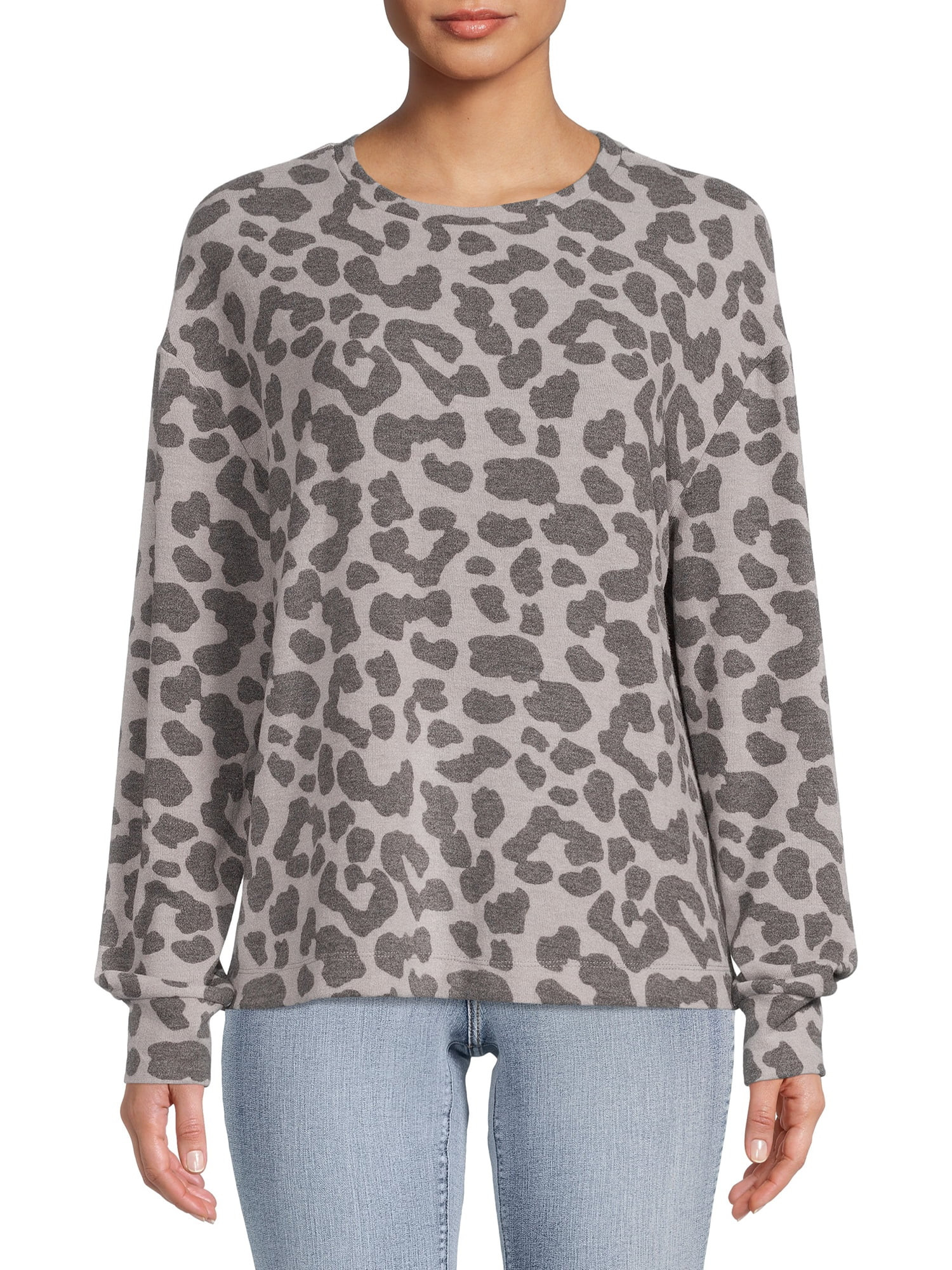 Time And Tru Women's Print Hacci Top - Walmart.com | Walmart (US)