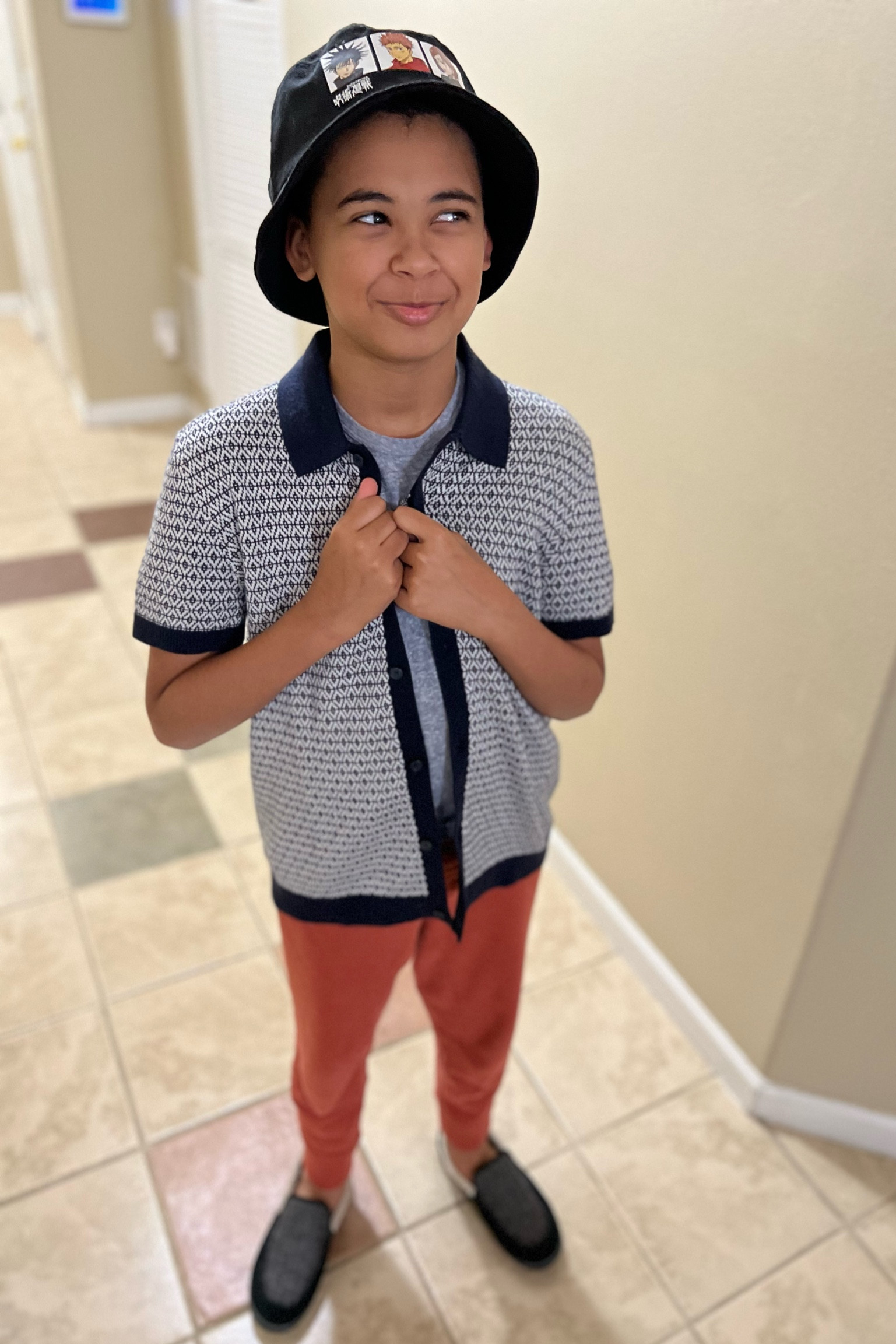 A little personal style with this comfy button sweater shirt by Abercrombie, anime bucket hat and Sorel slippers.

#LTKFind #LTKSeasonal