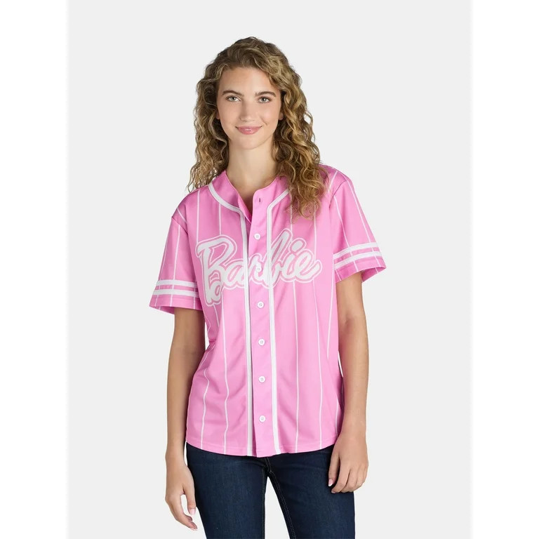 Barbie Juniors' Graphic Baseball Jersey, Sizes XS-XXXL - Walmart.com | Walmart (US)
