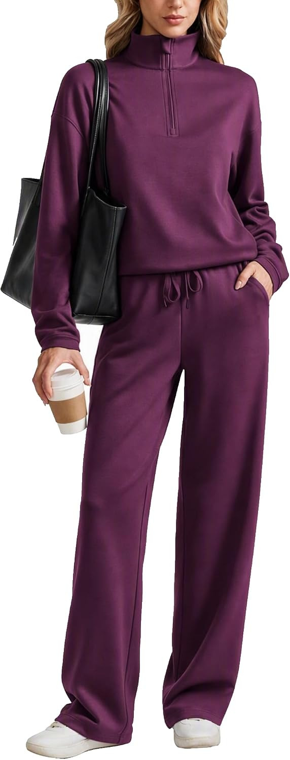 PINSPARK 2 Piece Sets for Women Half Zip Lounge Sets Tracksuit Fall 2026 | Amazon (US)
