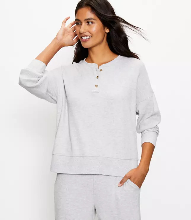 Lou & Grey Wafflestitch Henley Top | LOFT