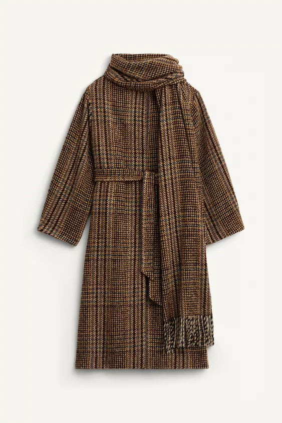 PLAID SCARF COAT LIMITED EDITION | Zara US
