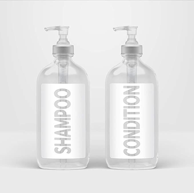 AylaMae Modern Refillable Shampoo and Conditioner Dispensers 500ml / 16.9oz PET Plastic Bottles w... | Amazon (US)