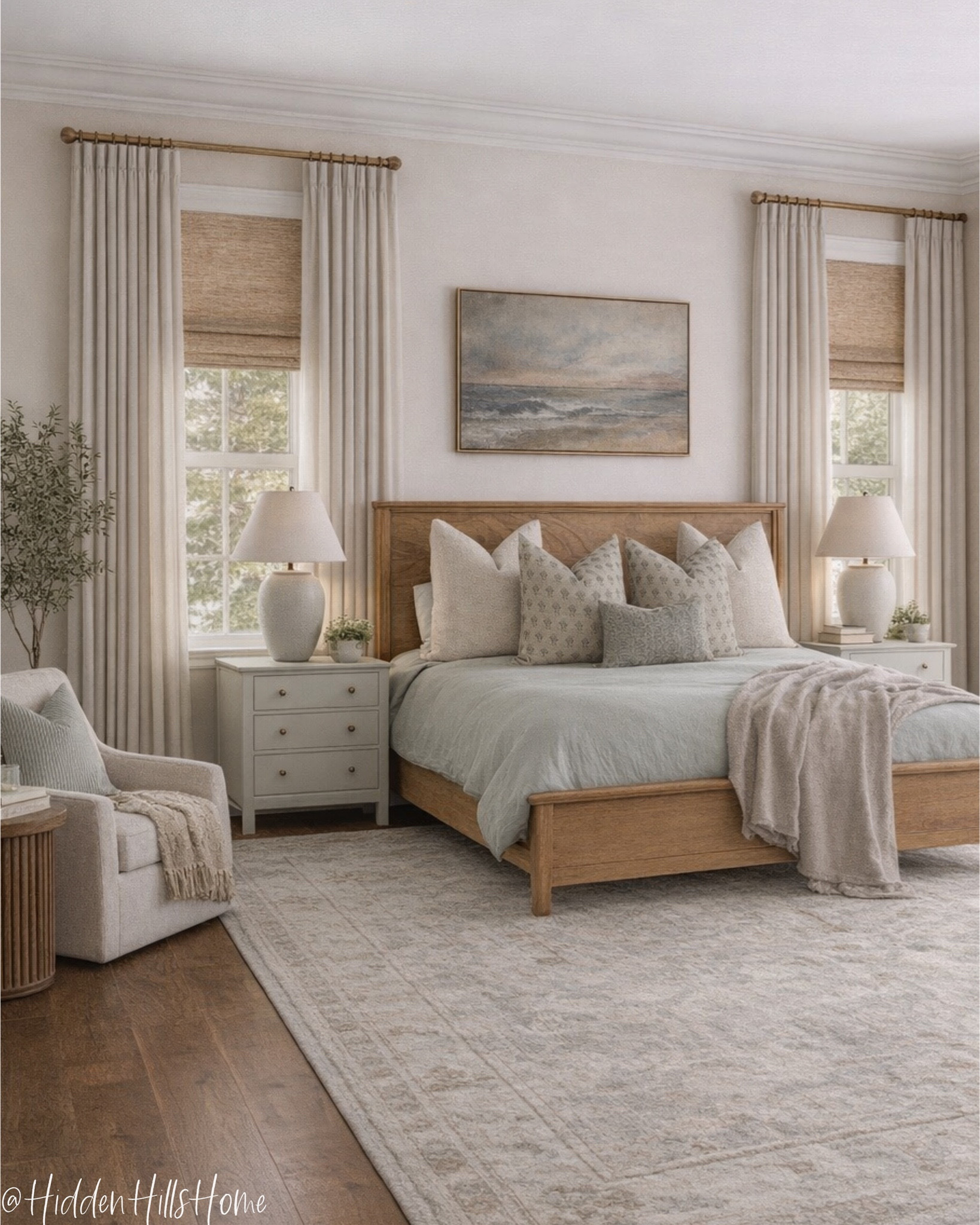 Master bedroom decor mood board, bedroom design ideas, home decor, primary bedroom design, bedding, nightstands, bedroom rug, curtains #bed

#LTKHome #LTKSaleAlert #LTKSeasonal