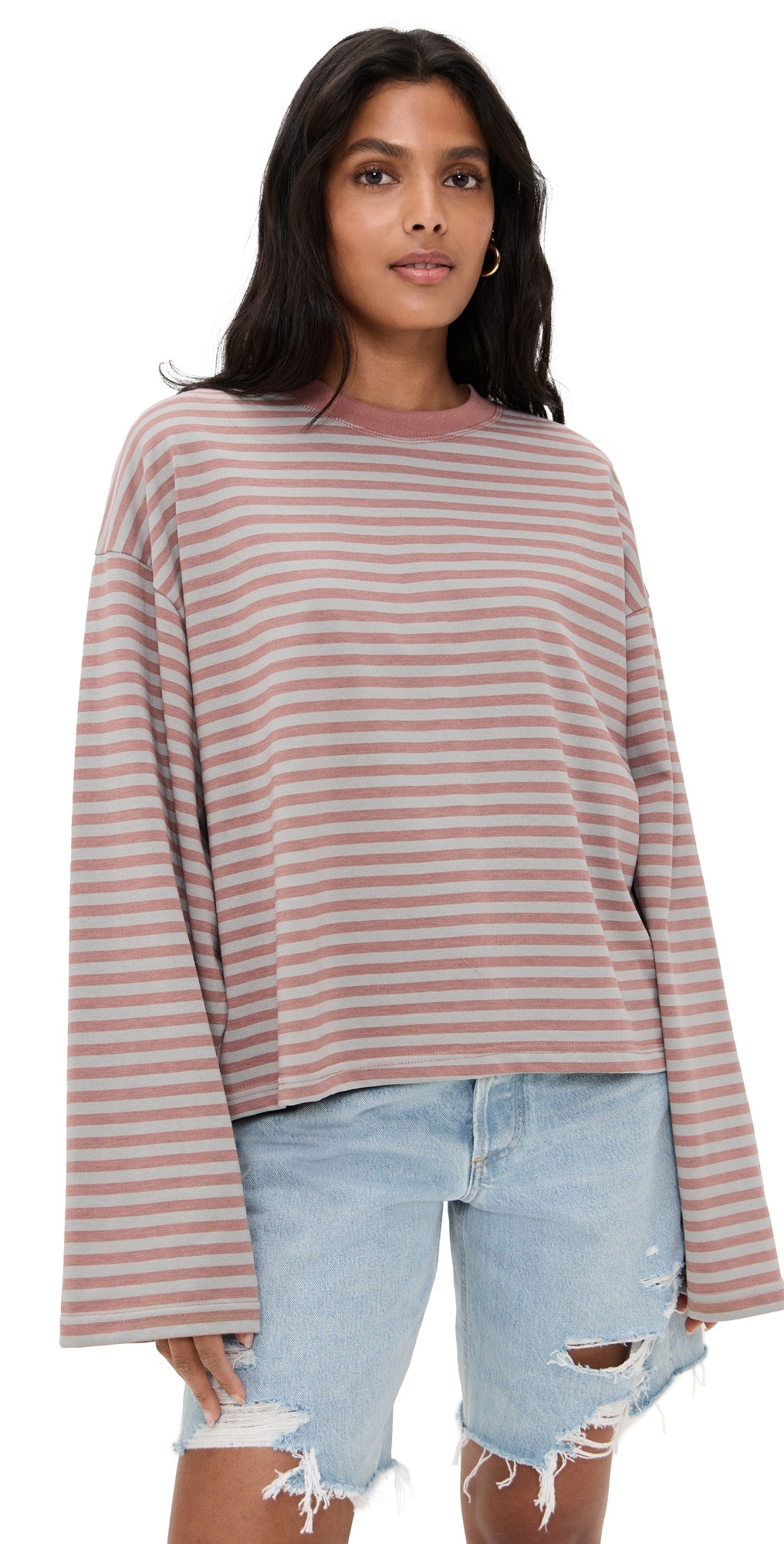 Lioness Bloom Long Sleeve Tee Muted Pastels Stripe XL | Shopbop