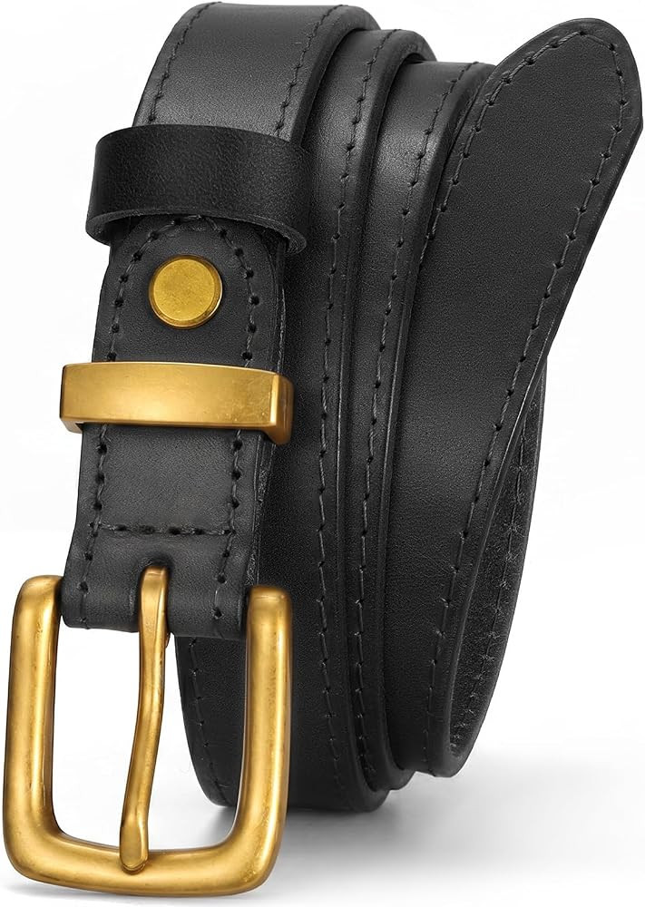 JASGOOD Women Genuine Leather Belt for Jeans Pants 0.91'' Vintage Full Grain Thin Leather Trendy ... | Amazon (US)