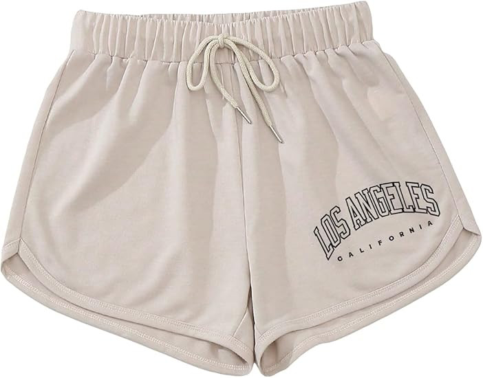 SOLY HUX Women's Casual Elastic Shorts Running High Waisted Color Block Sweat Shorts with Pockets | Amazon (US)