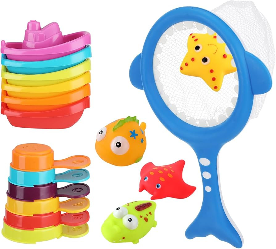 17Pcs Small Water Table Toys for Toddlers 1-3 - Super Easy to Clean, Baby Bath Toys Water Table A... | Amazon (US)