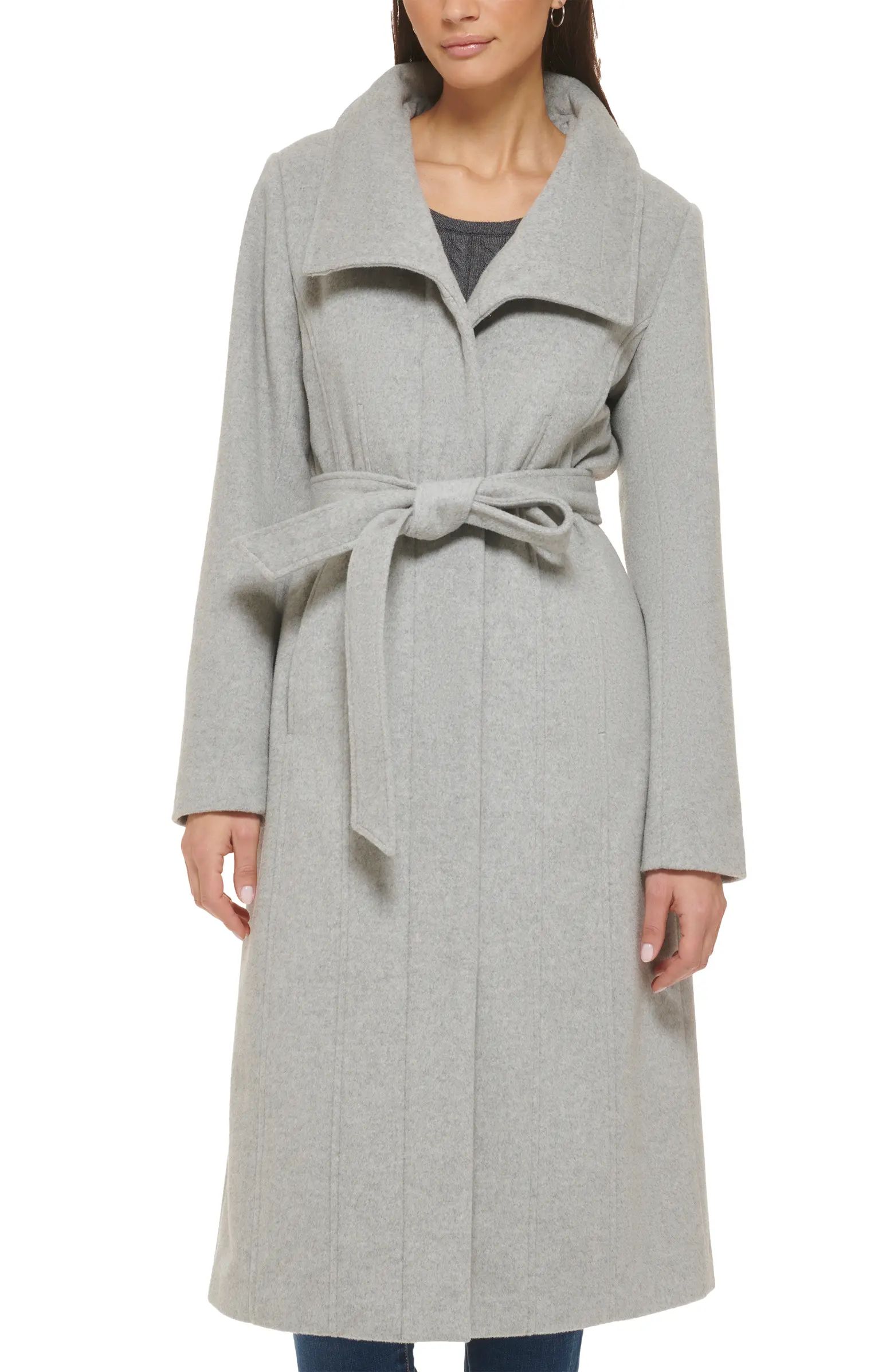 Cole Haan Signature Women's Slick Belted Long Wool Blend Coat | Nordstrom | Nordstrom