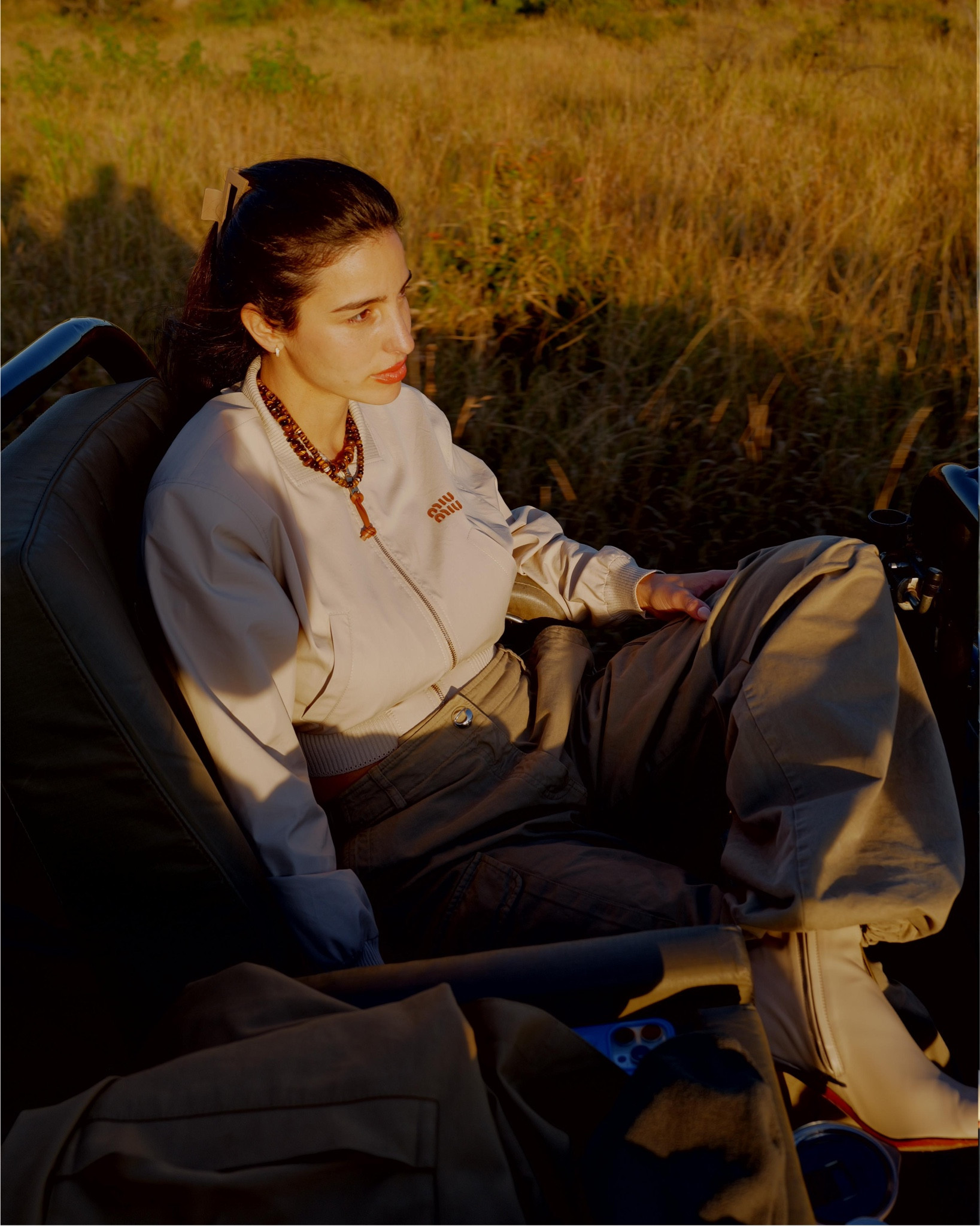 Miu Miu bomber jacket, Coperni cargo trousers, Manu Atelier square toe boots, Laoli jewellery

#LTKsummer #LTKuk #LTKtravel