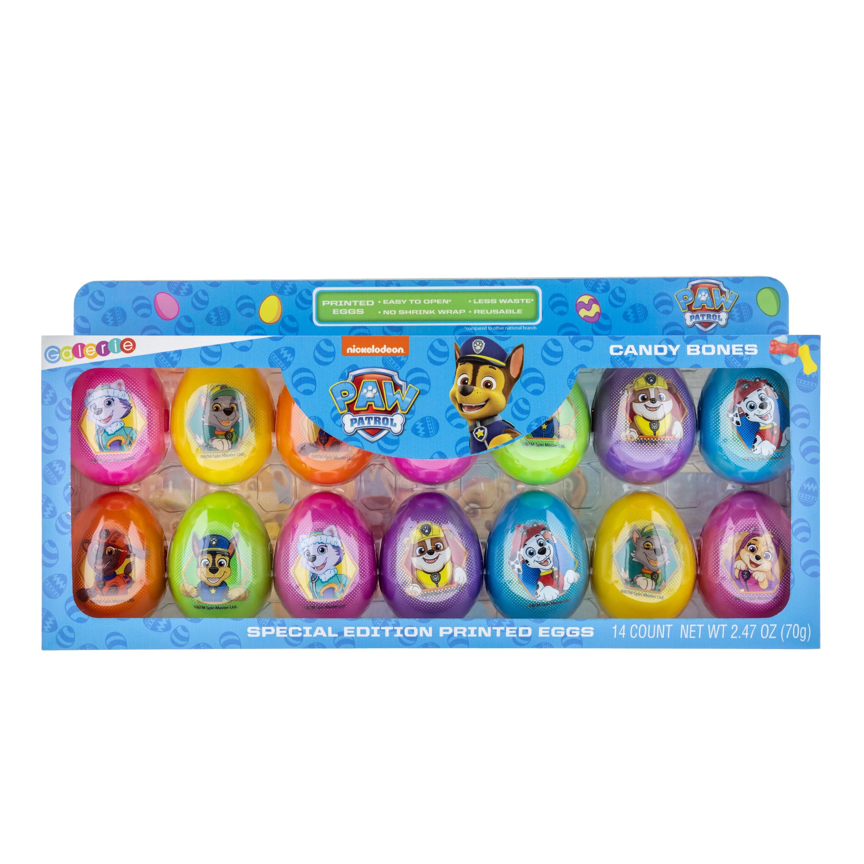 Galerie Nickelodeon Paw Patrol 14 Count Special Edition Printed Eggs with Candy, 2.47 oz | Walmart (US)