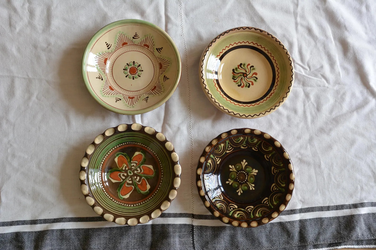 Vintage Hungarian Pottery Wall Plates: Hand-Painted Folk Art Set | Etsy (US)