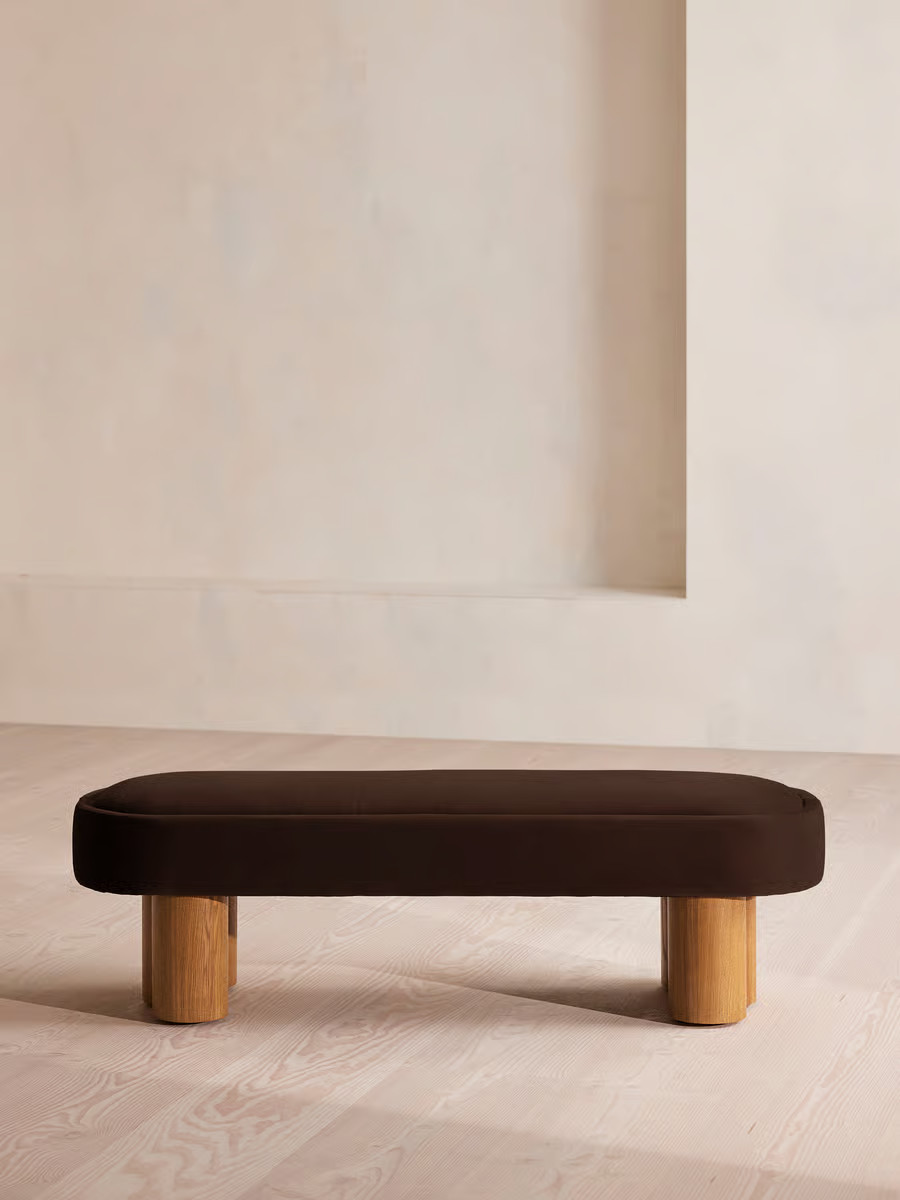 Nieve Bench, Velvet, Chocolate - Soho Home | Soho Home Ltd
