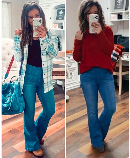 My favorite Walmart pull on jeans from Sofia Vergara! #ad I paired them with this mock neck pullover perfect for casual holiday events or add a bodysuit and flannel for sporting events or weekends. They fit TTS and I’m wearing a 4 short. @walmartfashion #walmart #walmartfashion 

#LTKstyletip #LTKunder50 #LTKsalealert