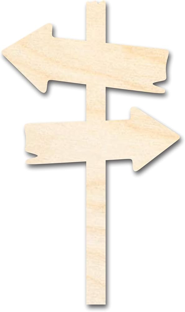 Unfinished Wood Directional Sign Post Silhouette | DIY Craft Cutout | up to 36" DIY 36" / 1/2" | Amazon (US)