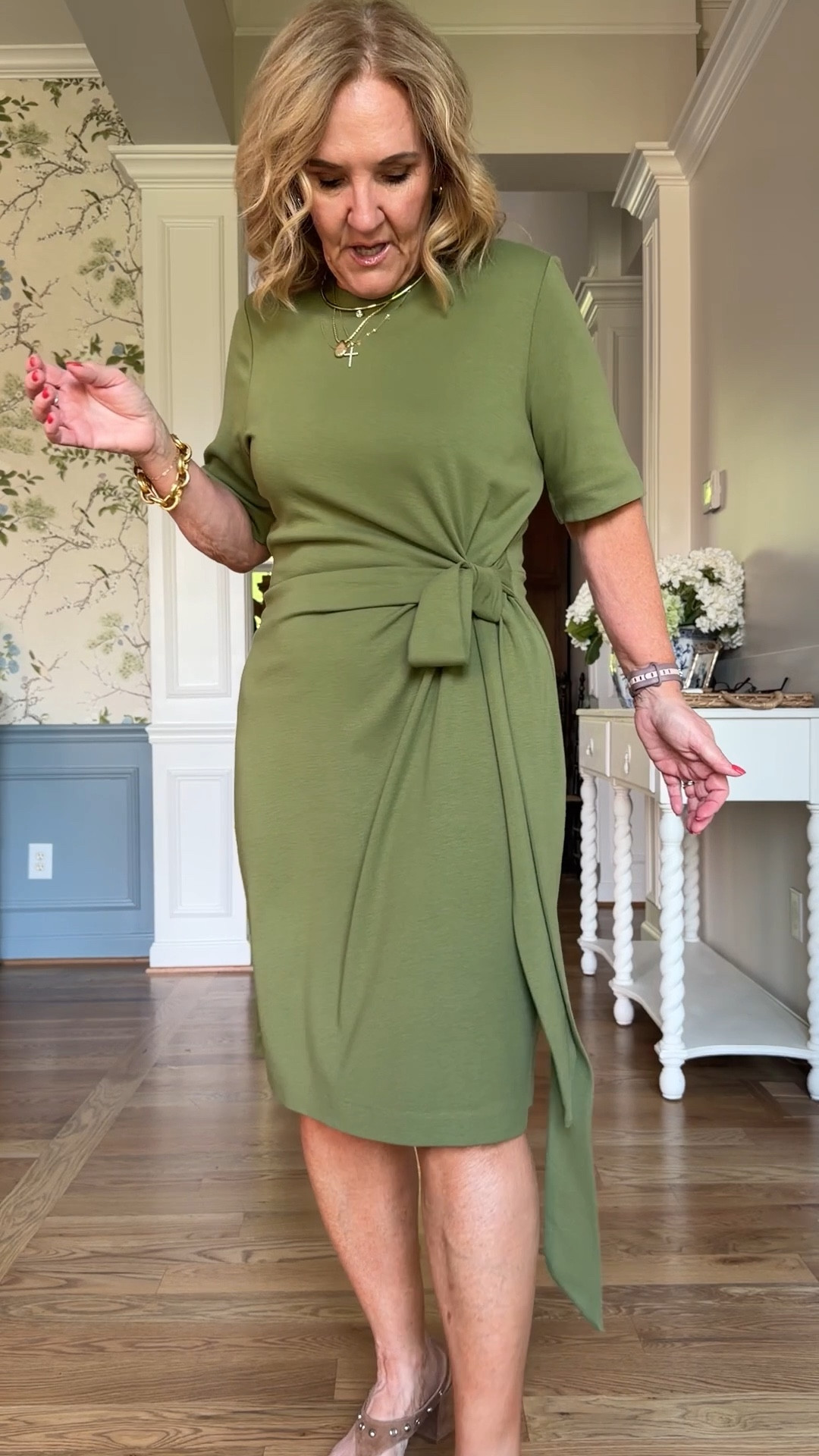 Knit dress size 10 reg I did size up 
Really easy dress to wear for work or could work casual too 
15% off code on the website 


#LTKWorkwear #LTKSaleAlert #LTKOver40