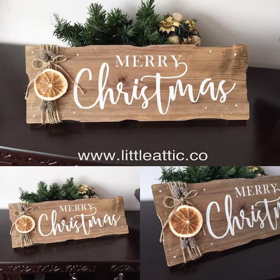 Christmas Decor Rustic Wooden Sign Christmas Signs | Etsy | Etsy (US)