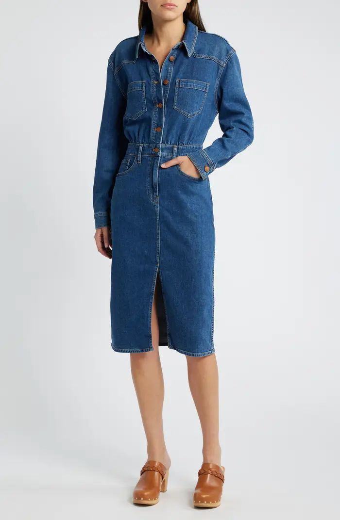 Madewell Western Long Sleeve Denim Shirtdress | Nordstrom | Nordstrom