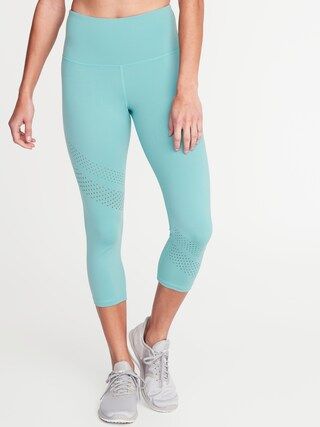 High-Rise Elevate Laser-Cut Compression Crops for Women | Old Navy US