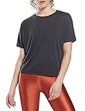 Core 10 by Reebok Women's Mesh Short Sleeve Crop Tee, Night Black, X-Small | Amazon (US)