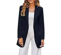 luvamia 2023 Blazers for Women Business Casual Outfits Fashion Dressy Long Suit Jacket Office Bel... | Amazon (US)
