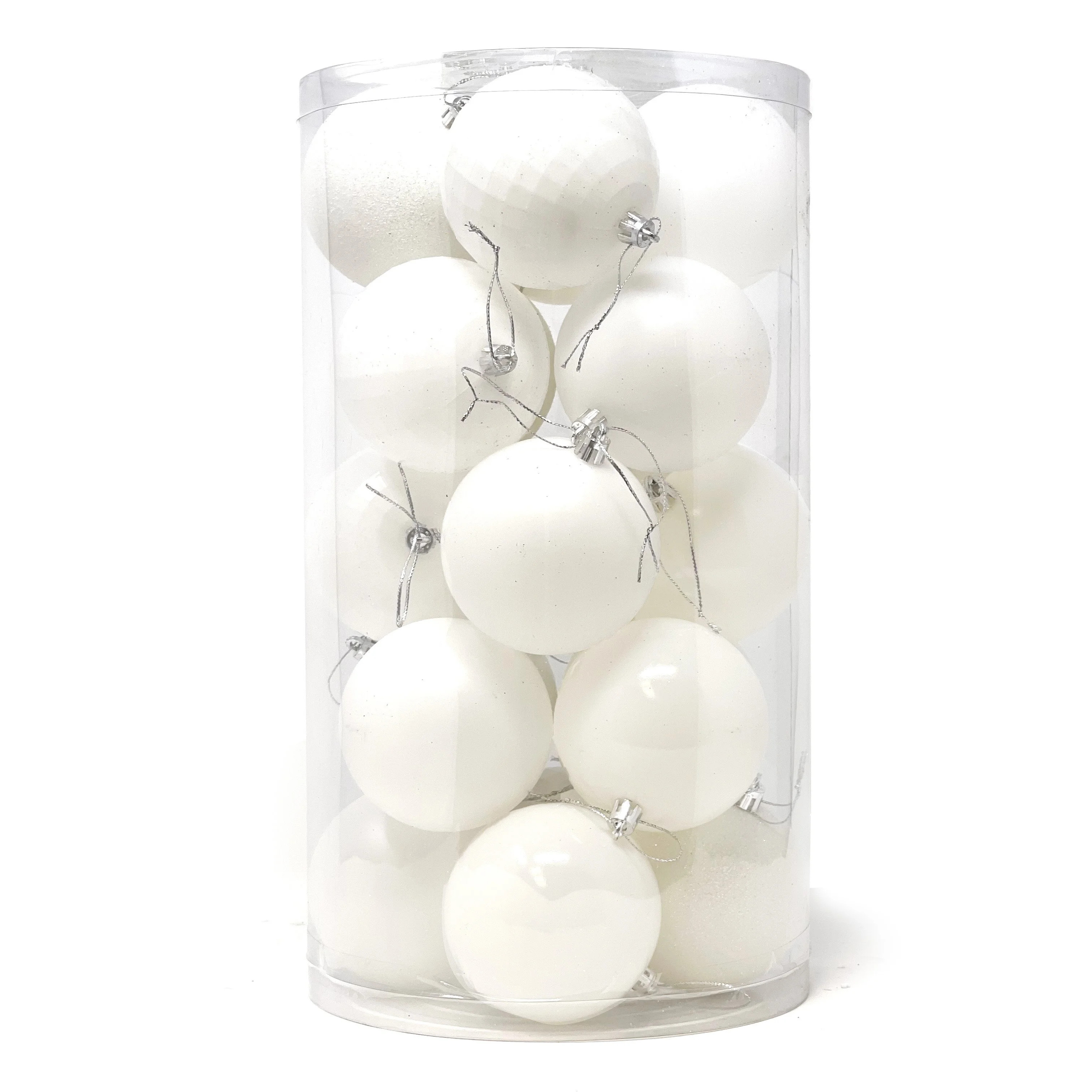 Allgala 20 PK 3 Inch (8CM) Large Christmas Ornament Balls for Xmas Tree-4 Style-White | Walmart (US)