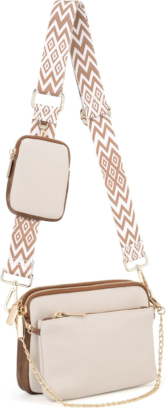 UTO Small Crossbody Bags for Women 3 in 1 Trendy Belt Purse Fashion Designer Mini Cute Sling Fann... | Amazon (US)