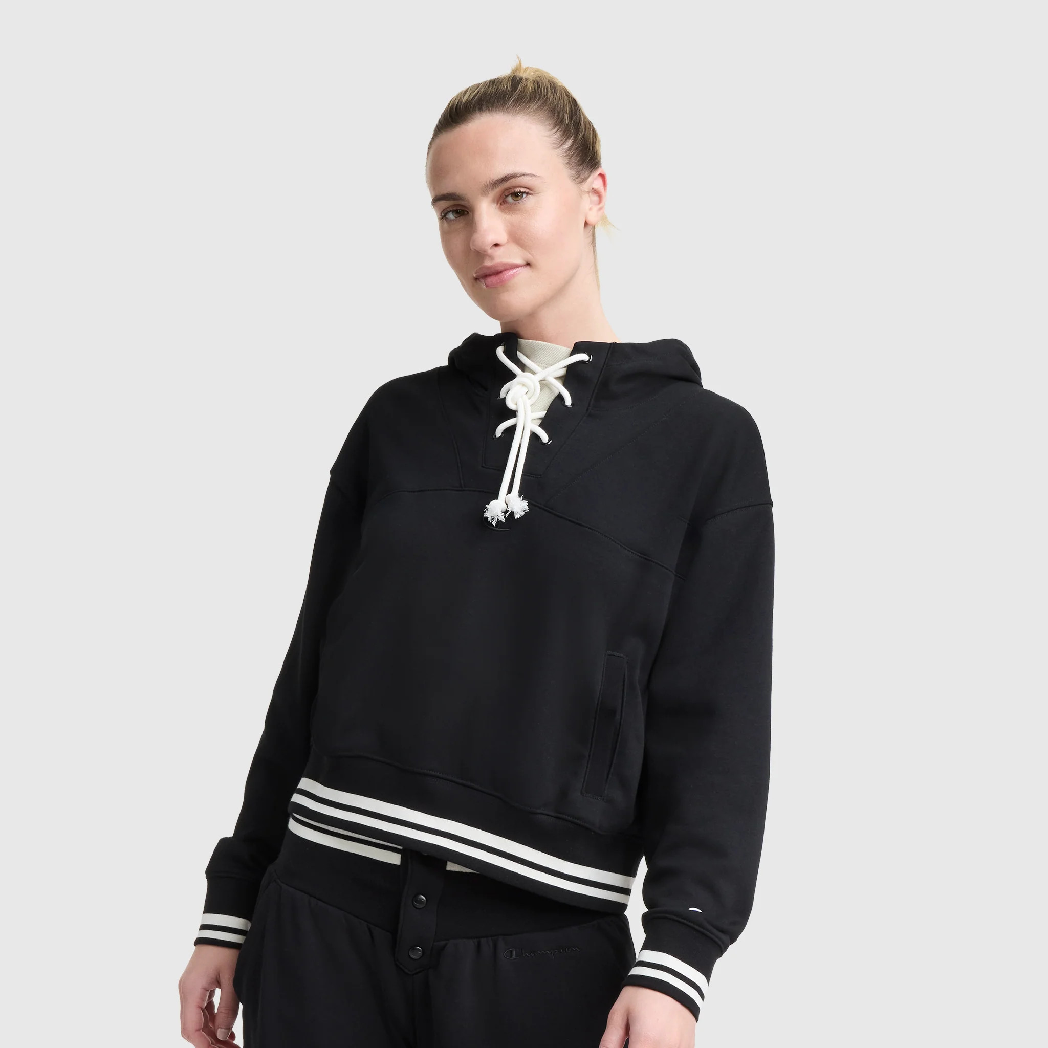 Tackle Lace Front Hoodie, Tonal Embroidered C Logo | ChampionUSA.com (Hanesbrands Inc.)