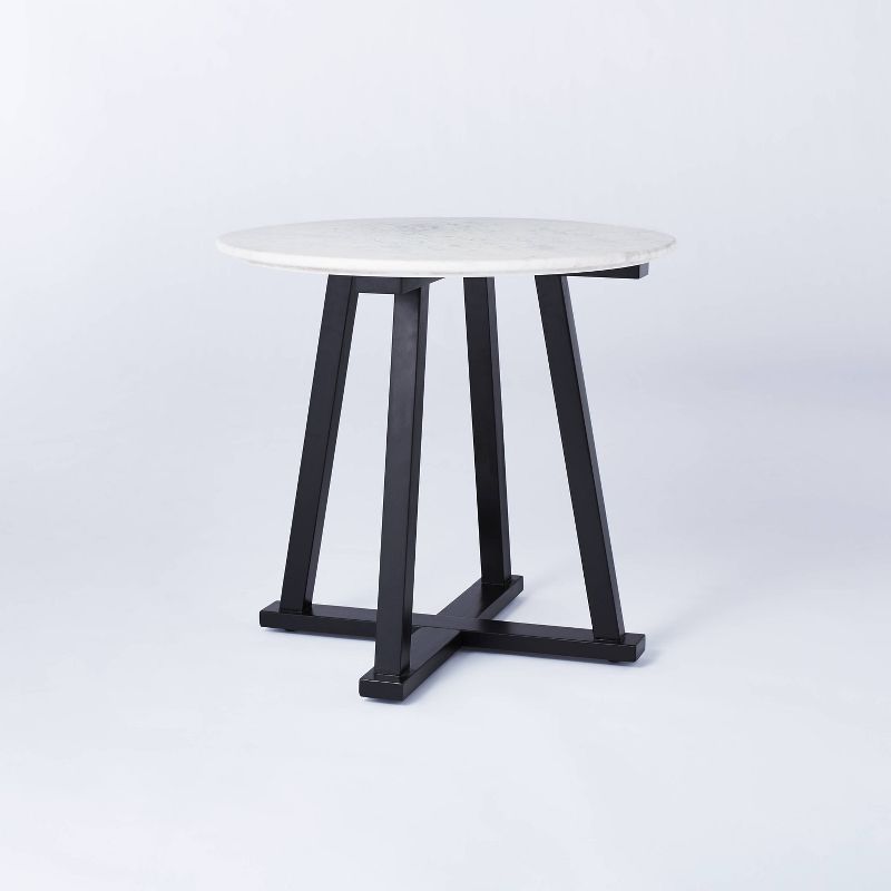Round Marble Accent Table White/Black - Threshold&#8482; designed with Studio McGee | Target