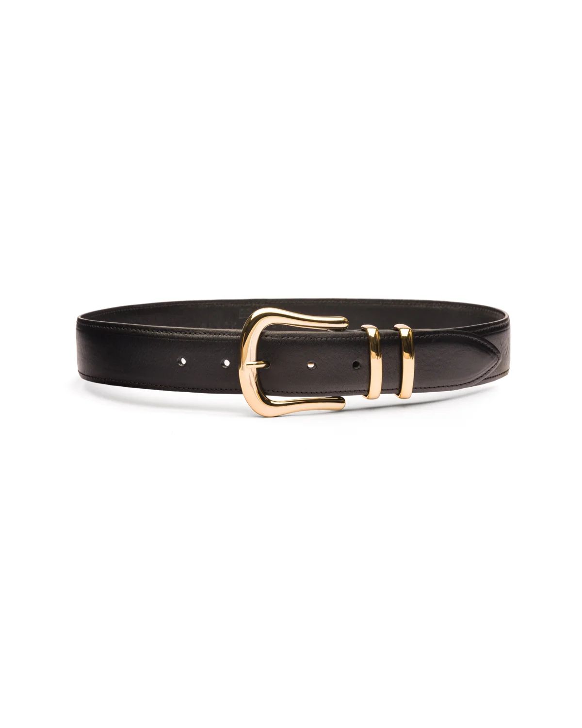 Marina black leather waist belt | Black & Brown London