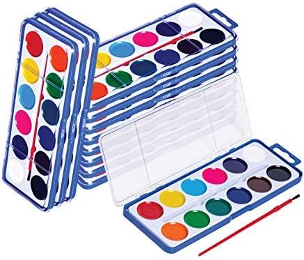 Watercolor Paint Set for Kids - Bulk Set of 12 - Washable Paints in 12 Colors - Perfect for Home, Sc | Amazon (US)