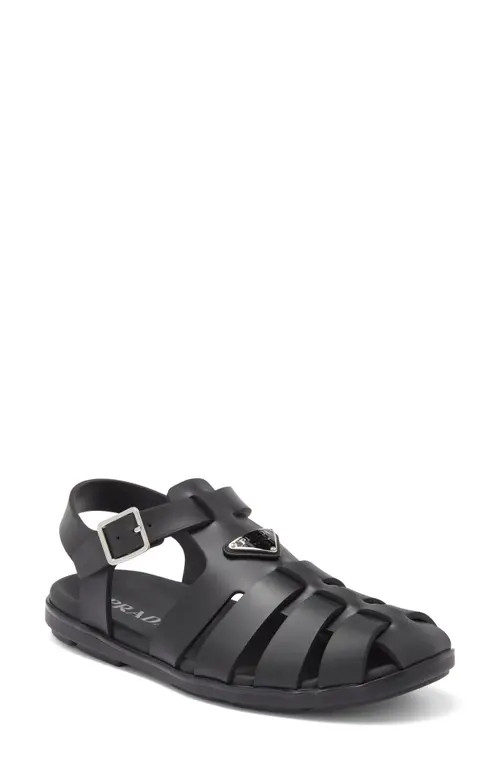 Prada Rubber Fisherman Sandal in Nero at Nordstrom, Size 8 | Nordstrom
