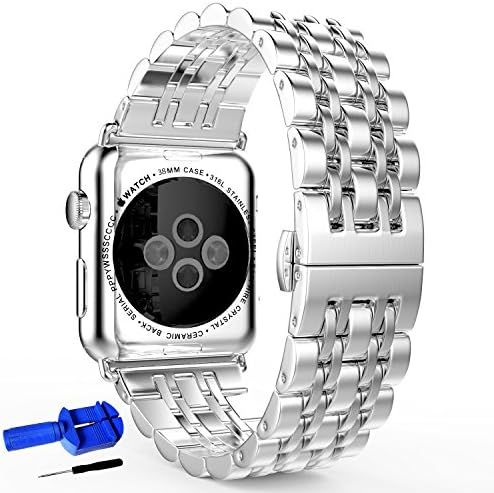 HUANLONG Compatible with Apple Watch Band, Solid Stainless Steel Metal Replacement Watchband Brac... | Amazon (US)