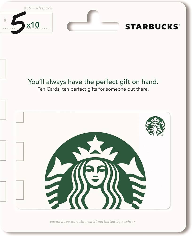 Starbucks $5 Gift Cards (10-Pack) | Amazon (US)