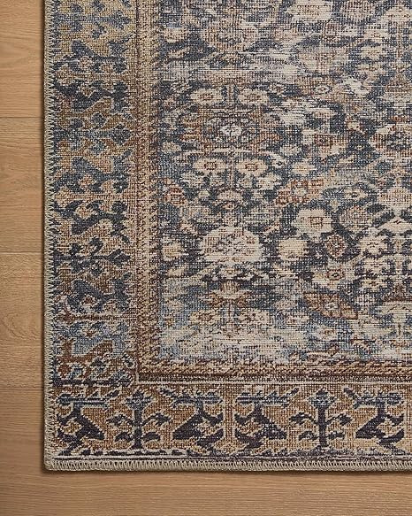 Loloi Amber Lewis x Georgie Denim/Spice 7'-6" x 9'-6" Area Rug | Amazon (US)
