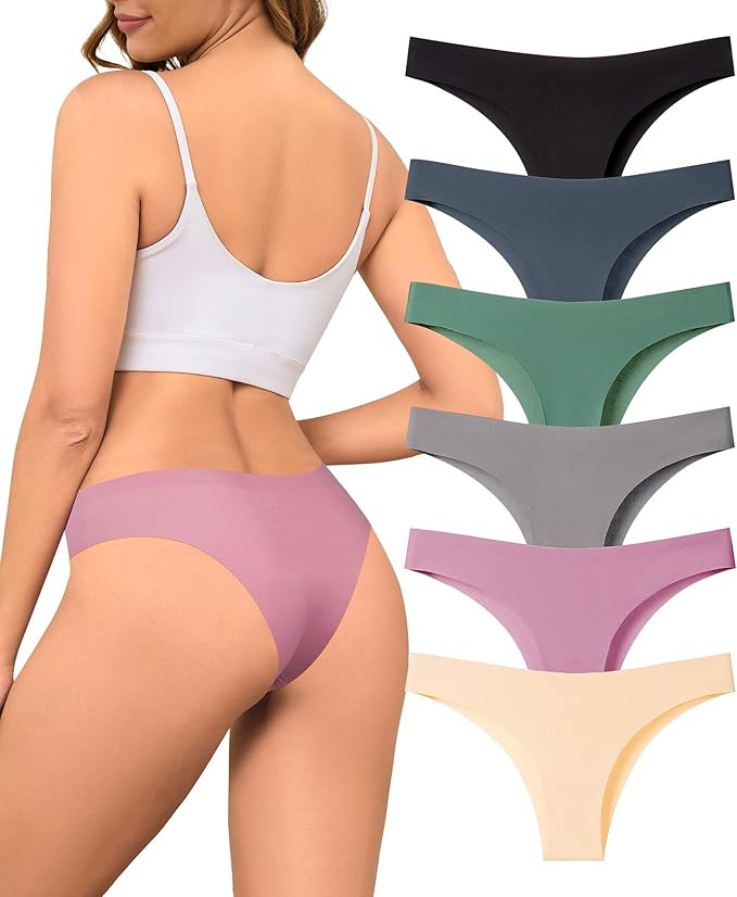 Womens Underwear Seamless Cheeky Underwear for Women No Show Panties for Women Stretch Bikini Bre... | Amazon (US)