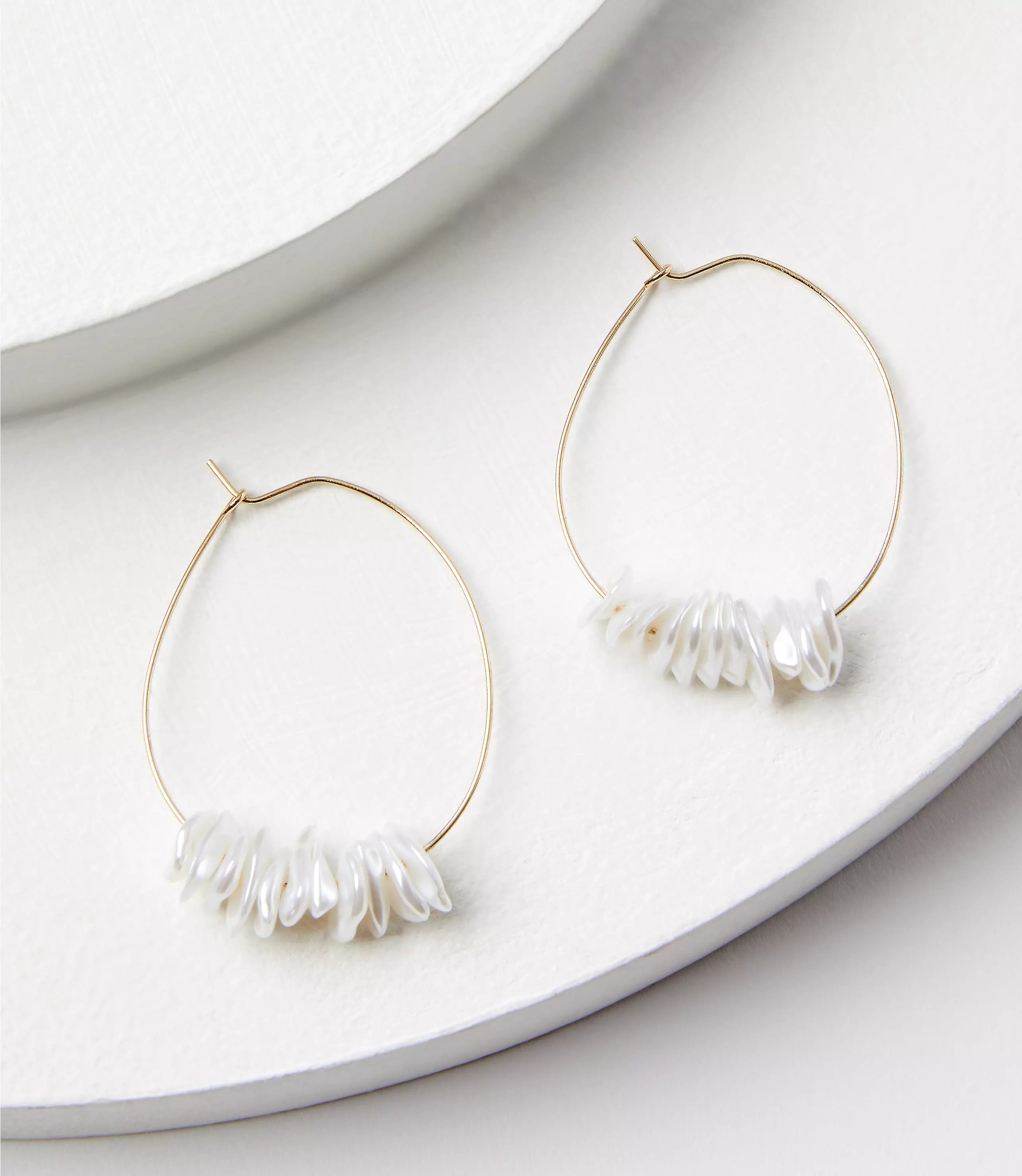 Freshwater Pearl Teardrop Hoop Earrings | LOFT