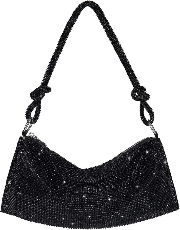 oexe Rhinestone Purse Sparkly Bag Diamond Purses for Women Hobo Bag Upgrade Evening Prom Rhinesto... | Amazon (US)