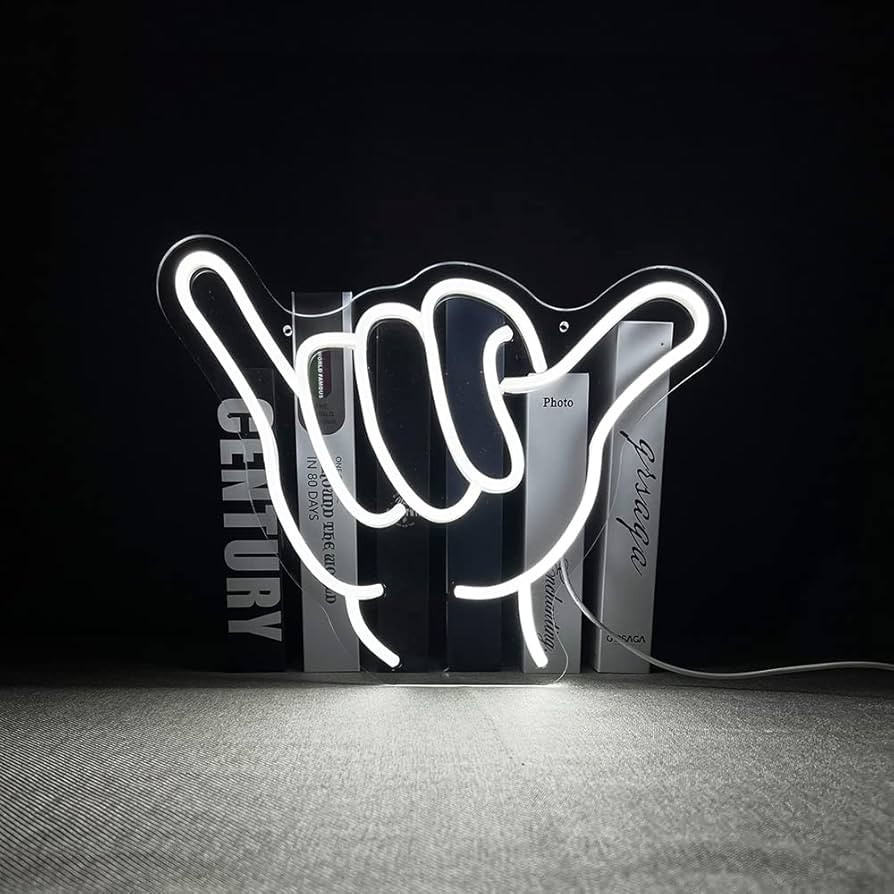 Neon Signs Shaka Hand Gesture Hang Hand Symbol LED Light for Wall Decor Aloha Hawaiian Greeting L... | Amazon (US)