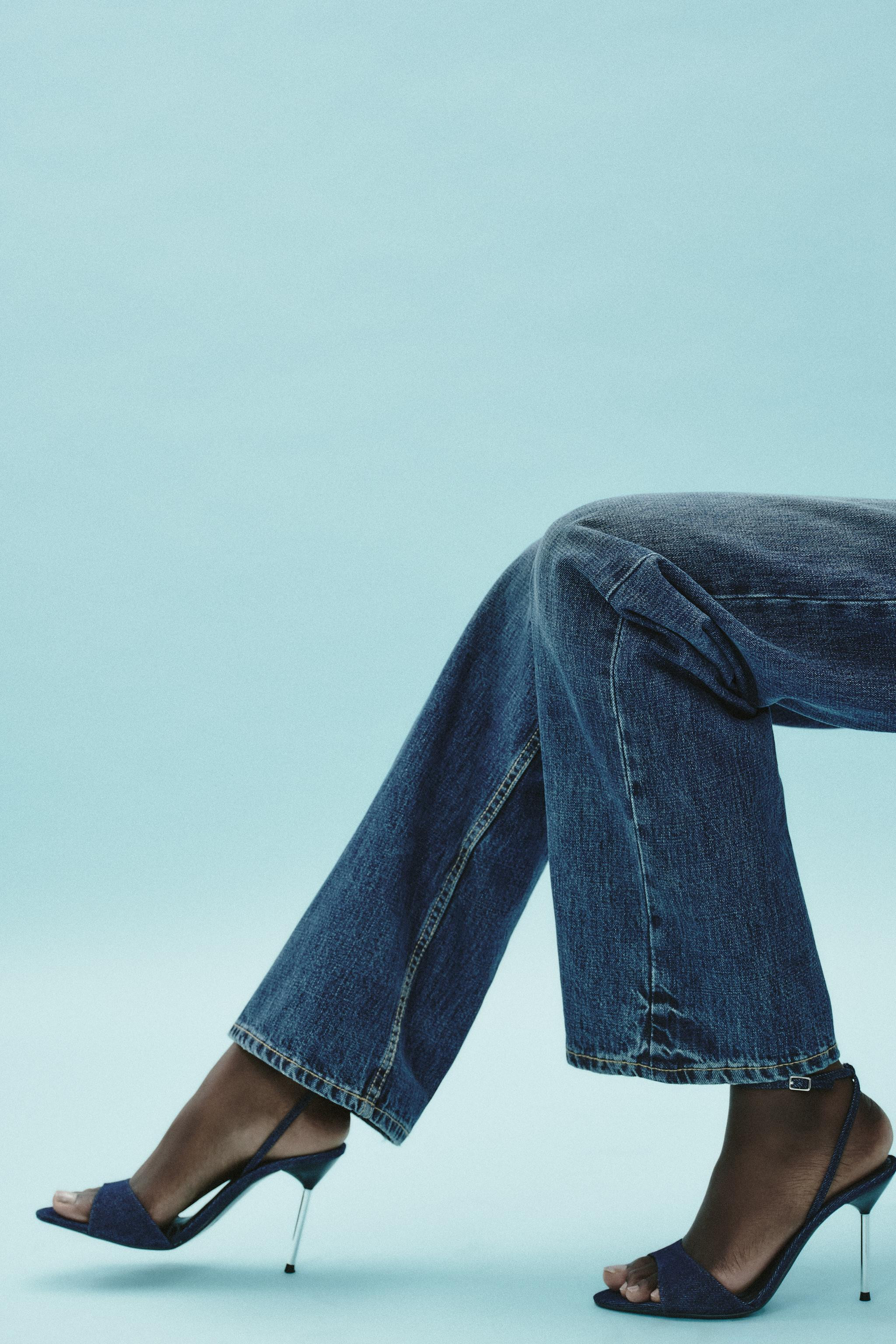 HIGH-HEELED DENIM SANDALS | Zara US