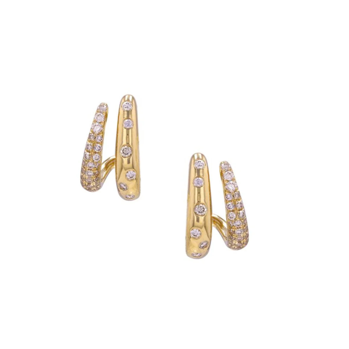 Diamond and Gold Double Loop Earrings | AMO Jewelry by Ana Mari Ortega