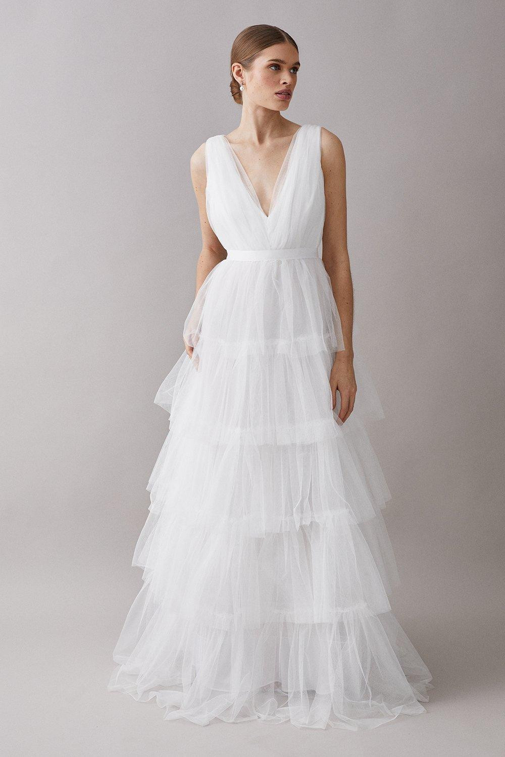Dresses | V Neck Tiered Tie Waist Tulle Dress | Coast | Coast UK & IE
