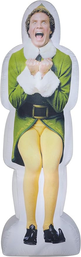 Gemmy Photorealistic Christmas Airblown Inflatable Excited Buddy The Elf S LG WB, 6 ft Tall, Gree... | Amazon (US)