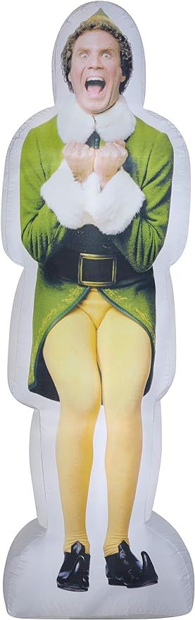 Gemmy Photorealistic Christmas Airblown Inflatable Excited Buddy The Elf S LG WB, 6 ft Tall, Gree... | Amazon (US)