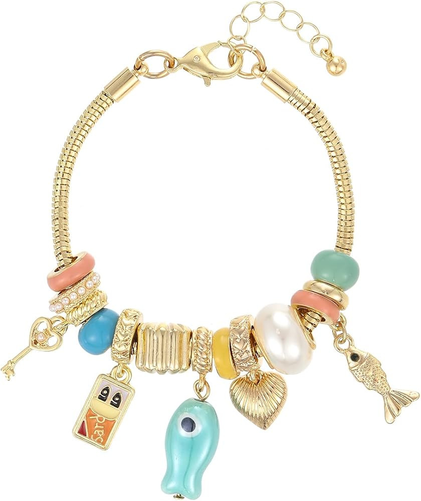 Madison Tyler Beach Bracelet for Women | Seahorse Octopus Tropical Fish Sea Turtle Shell Conch Be... | Amazon (US)