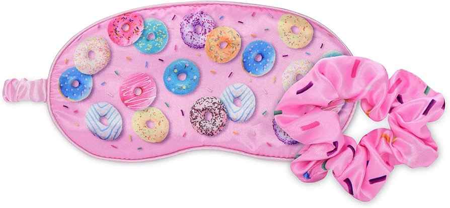 iscream Silky Satin, Fully Lined Sleep Mask and Matching Scrunchy Set - Go Do-Nuts | Amazon (US)