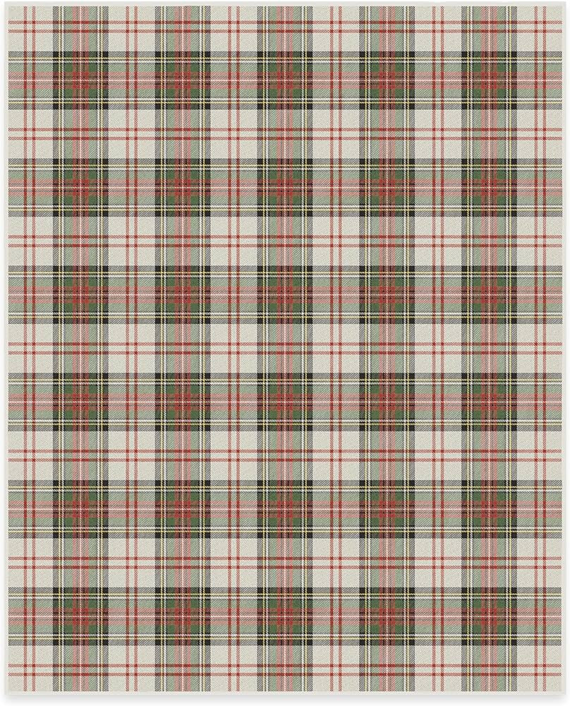 RUGGABLE Winter Plaid Washable Rug - Perfect Holiday Area Rug for Living Room Bedroom Kitchen - P... | Amazon (US)